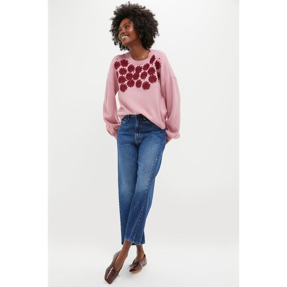 HYACINTH HOUSE Rose Embroidered Floral Francine Sweater Size XXL NWT - Picture 4 of 7
